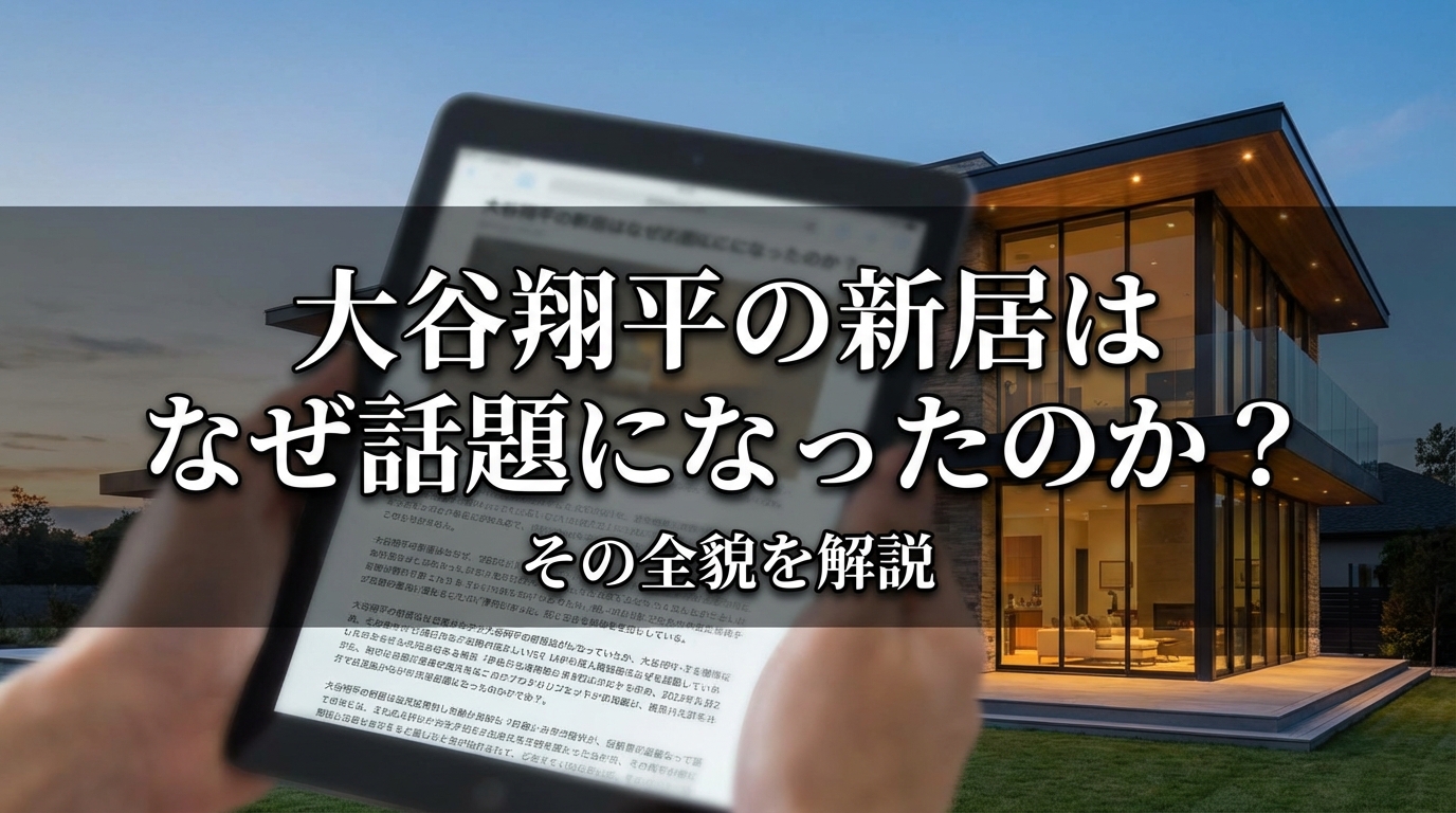 大谷翔平の新居はなぜ話題になったのか？その全貌を解説