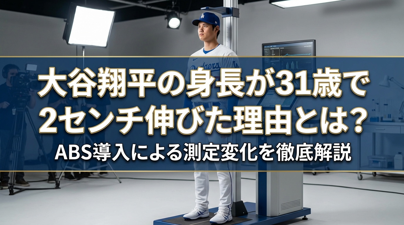 大谷翔平の身長が31歳で2センチ伸びた理由とは?ABS導入による測定変化を徹底解説