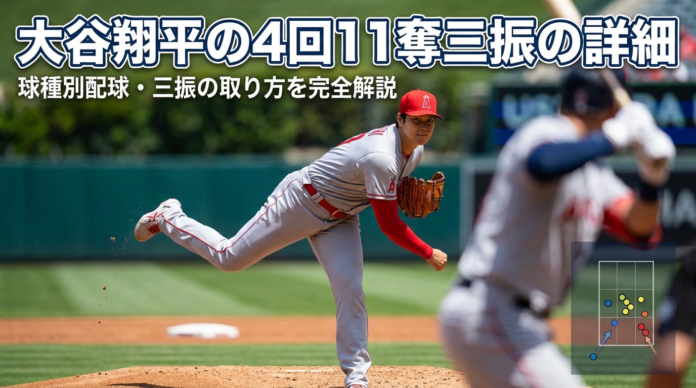 大谷翔平の4回11奪三振の詳細・球種別配球・三振の取り方を完全解説