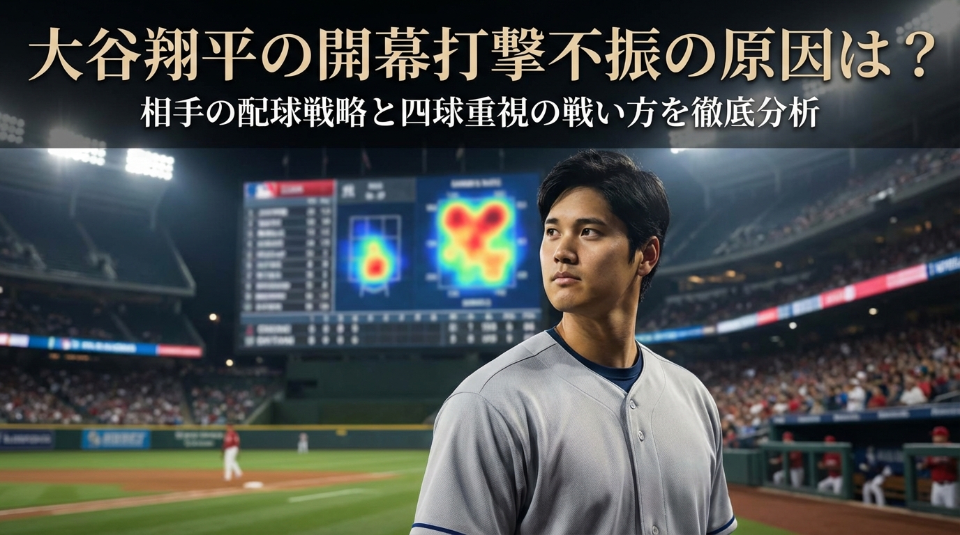 大谷翔平の開幕打撃不振の原因は?相手の配球戦略と四球重視の戦い方を徹底分析