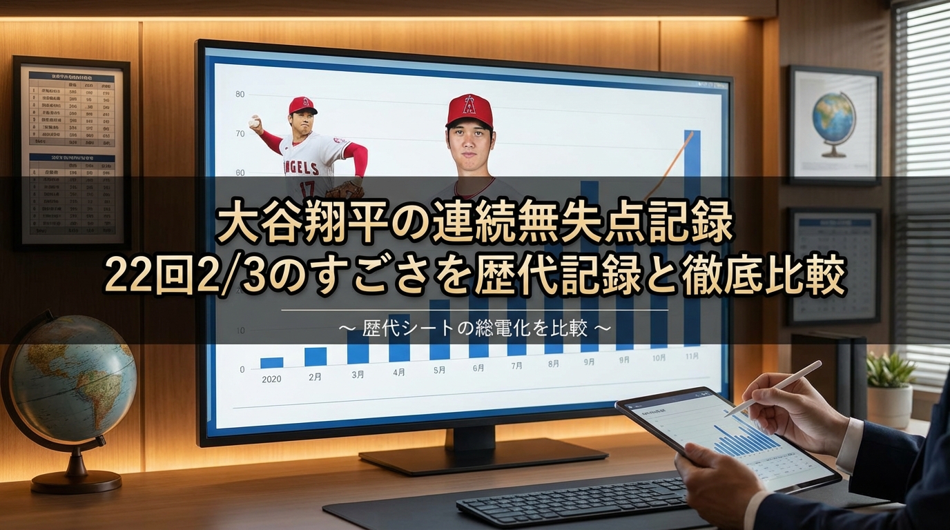 大谷翔平の連続無失点記録22回2/3のすごさを歴代記録と徹底比較