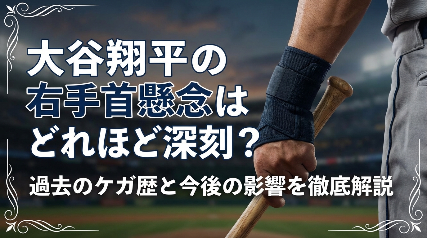 大谷翔平の右手首懸念はどれほど深刻？過去のケガ歴と今後の影響を徹底解説