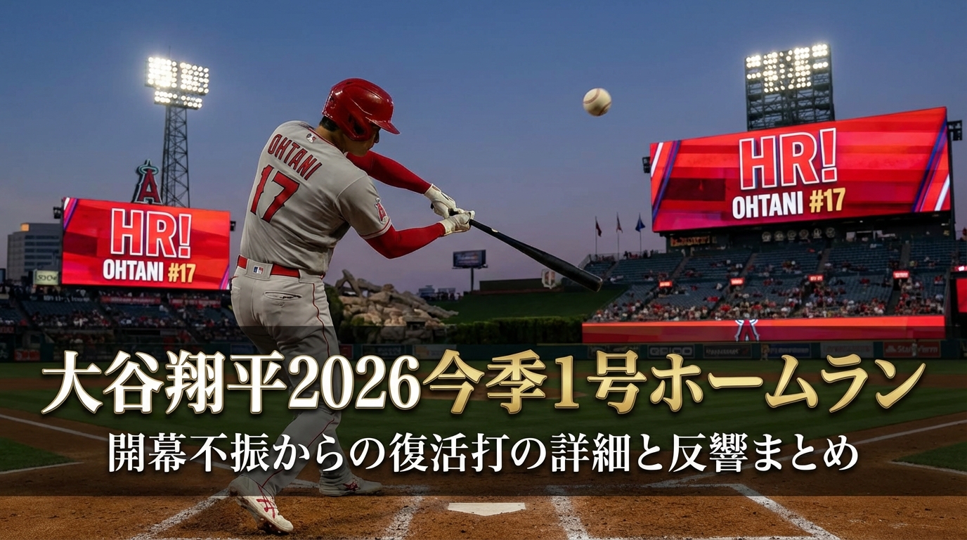 大谷翔平2026今季1号ホームラン|開幕不振からの復活打の詳細と反響まとめ