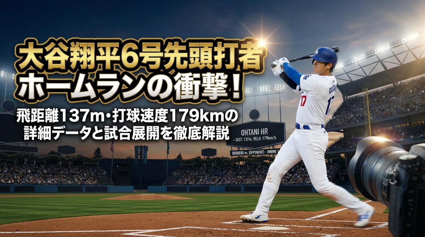 大谷翔平6号先頭打者ホームランの衝撃!飛距離137m・打球速度179kmの詳細データと試合展開を徹底解説