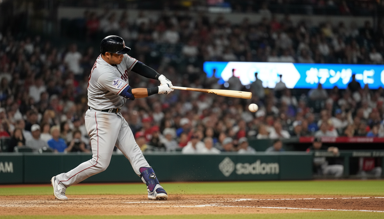 大谷翔平は左打ちのバッターで、その打撃スタイルは常に進化している