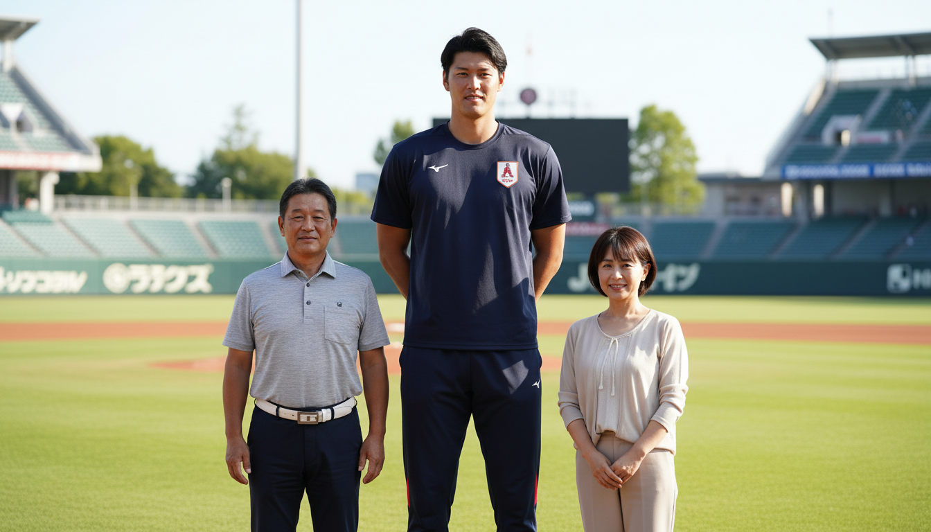 大谷翔平の両親の身長は、父親182cm、母親170cmです