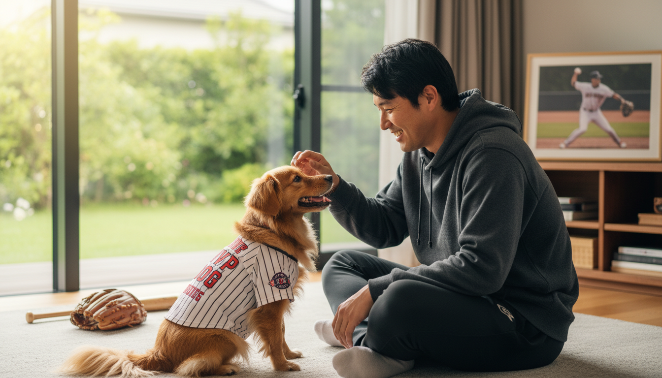 大谷翔平のデコピンは「MVP犬」として家族の一員