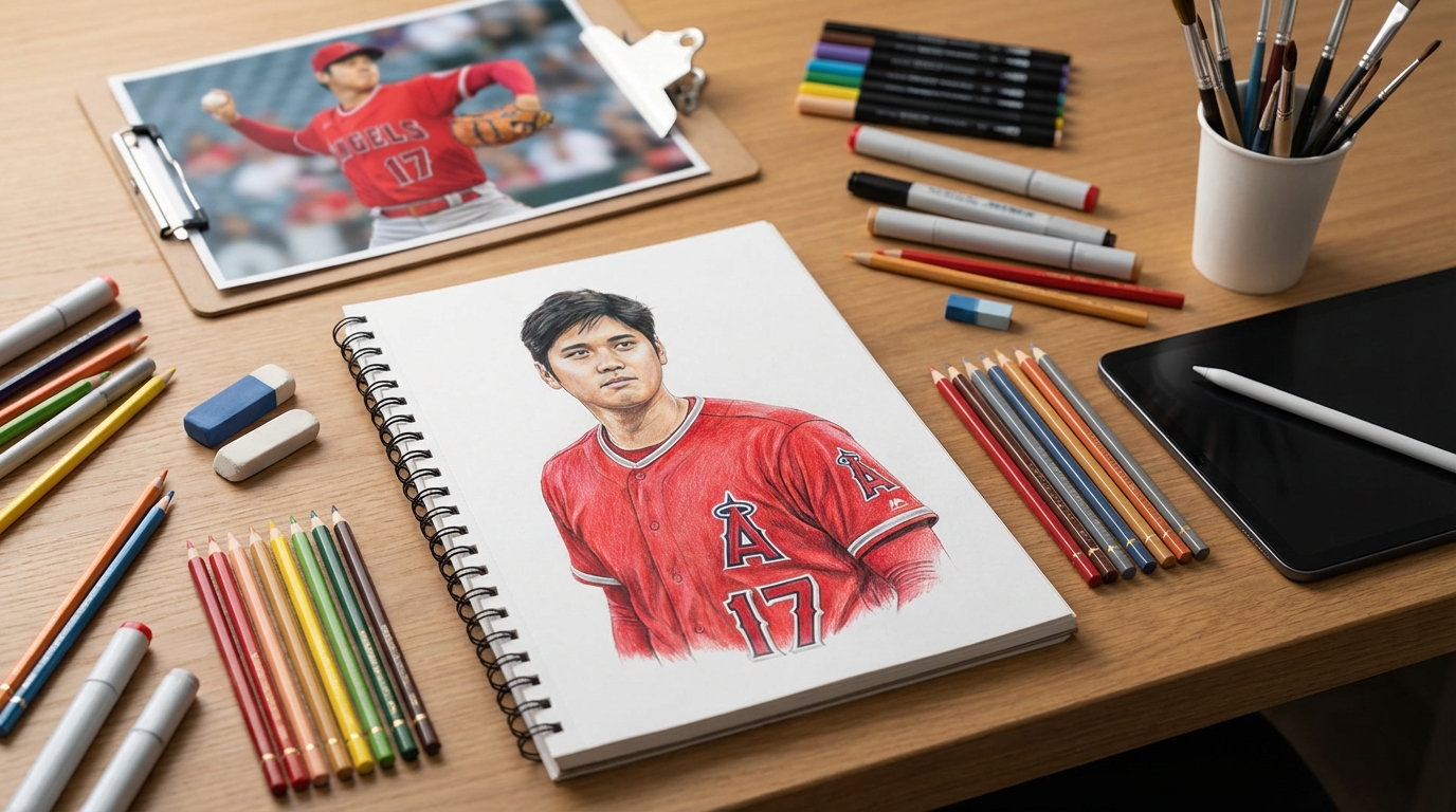 大谷翔平さんのエンゼルス時代のイラストは複数のプラットフォームで盛り上がっている